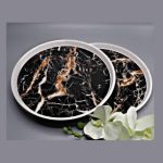 سینی گرد طرح سنگ مرمر