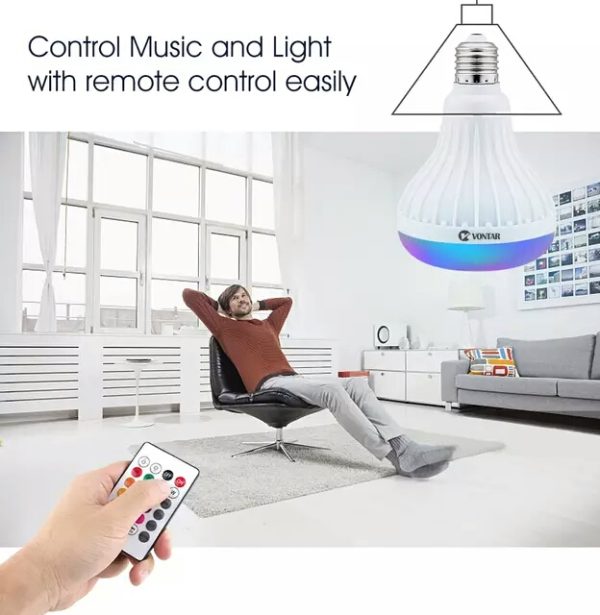 لامپ هوشمند و اسپیکر بلوتوث با ریموت کنترل