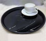 سینی گرد طرح سنگ مرمر