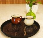 سینی گرد طرح سنگ مرمر