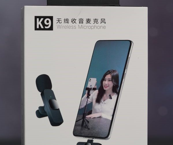 میکروفون بی سیم k9 با قابلیت پخش زنده برای آیفون لایتنینگ