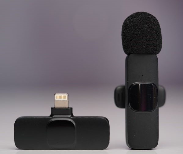 میکروفون بی سیم k9 با قابلیت پخش زنده برای آیفون لایتنینگ