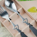 ست قاشق چنگال کادویی طرح قلب