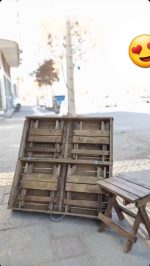 میز و صندلی چوبی چهار نفره تاشو چمدونی